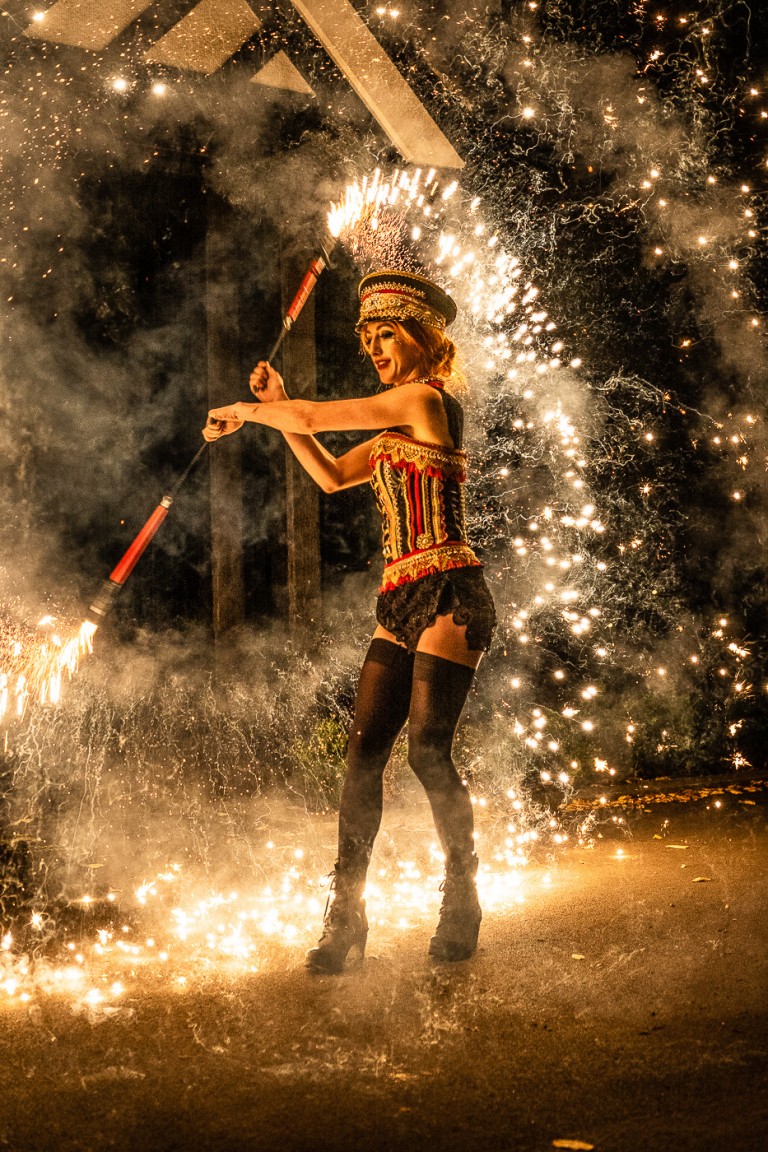 Pyrotechnic Fire Show UK. Hire fire performers. Book fire show.