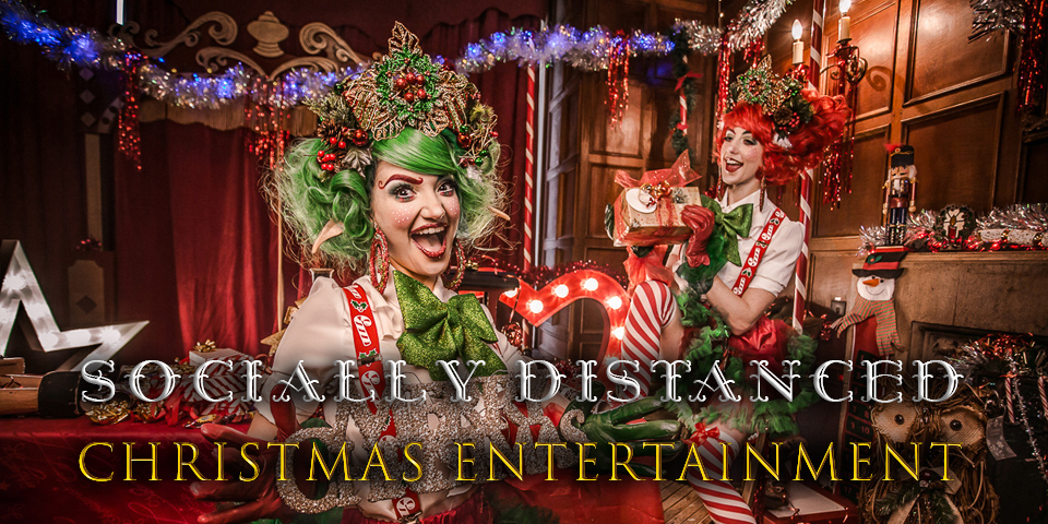 Hire socially distanced Christmas entertainment. Covid-friendly Christmas acts UK.
