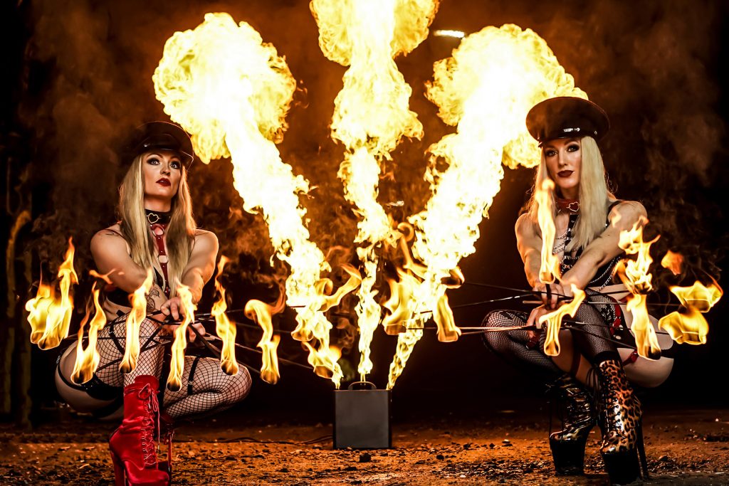 The world's most bad ass fire girl troupe with incredible special effects and pyrotechnics. Top fire acts and fire shows for film, TV, photo-shoots and events.