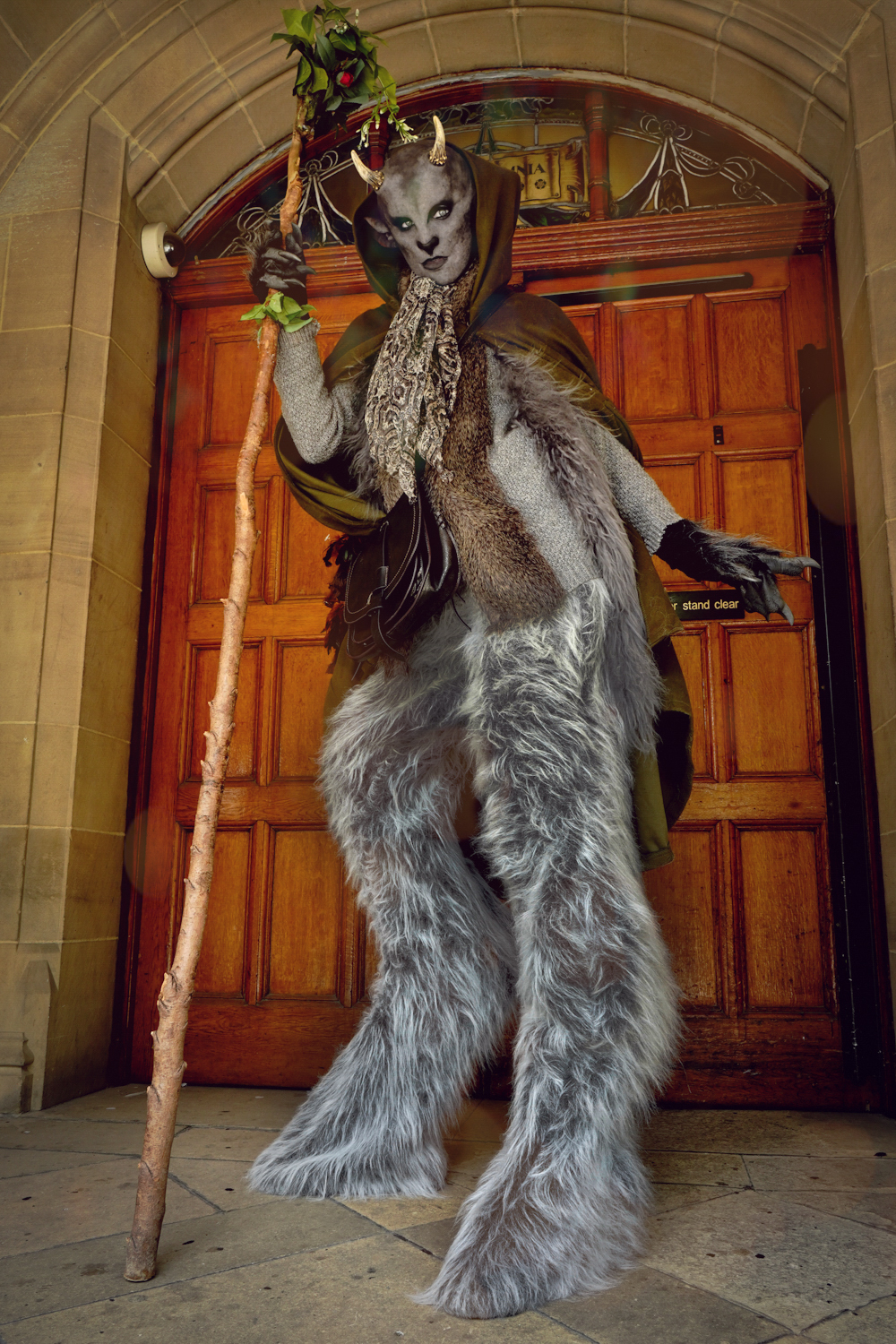 Beautiful roving faun creature entertainment for events, TV, film, and photo-shoots.